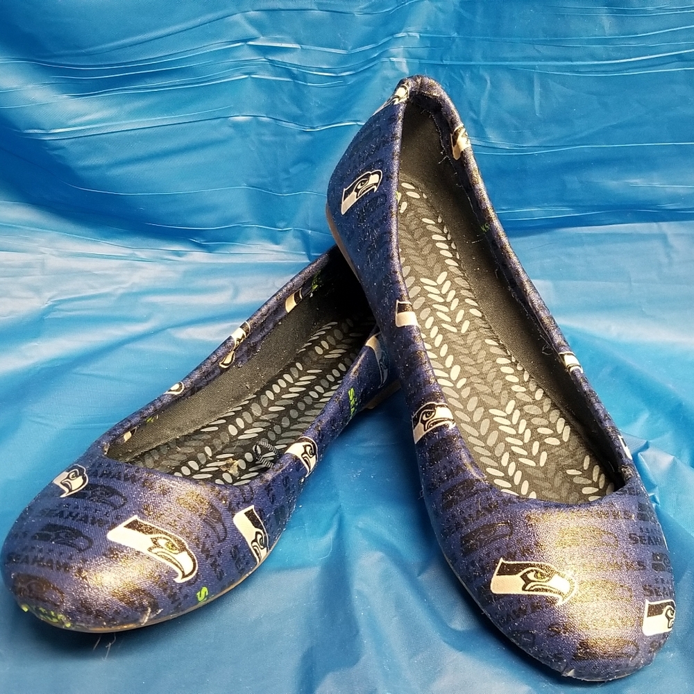 Decoupaged Seahawks ballet flats